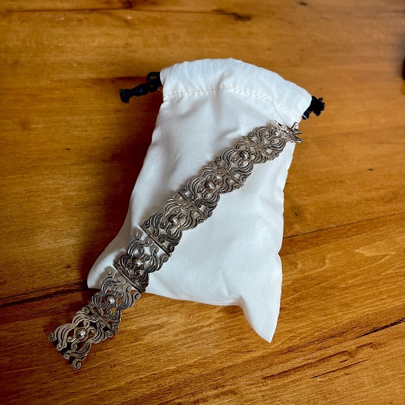 Vintage Silver open-work bracelet from Mexico (925 stamped silver) - Picture 1 of 7